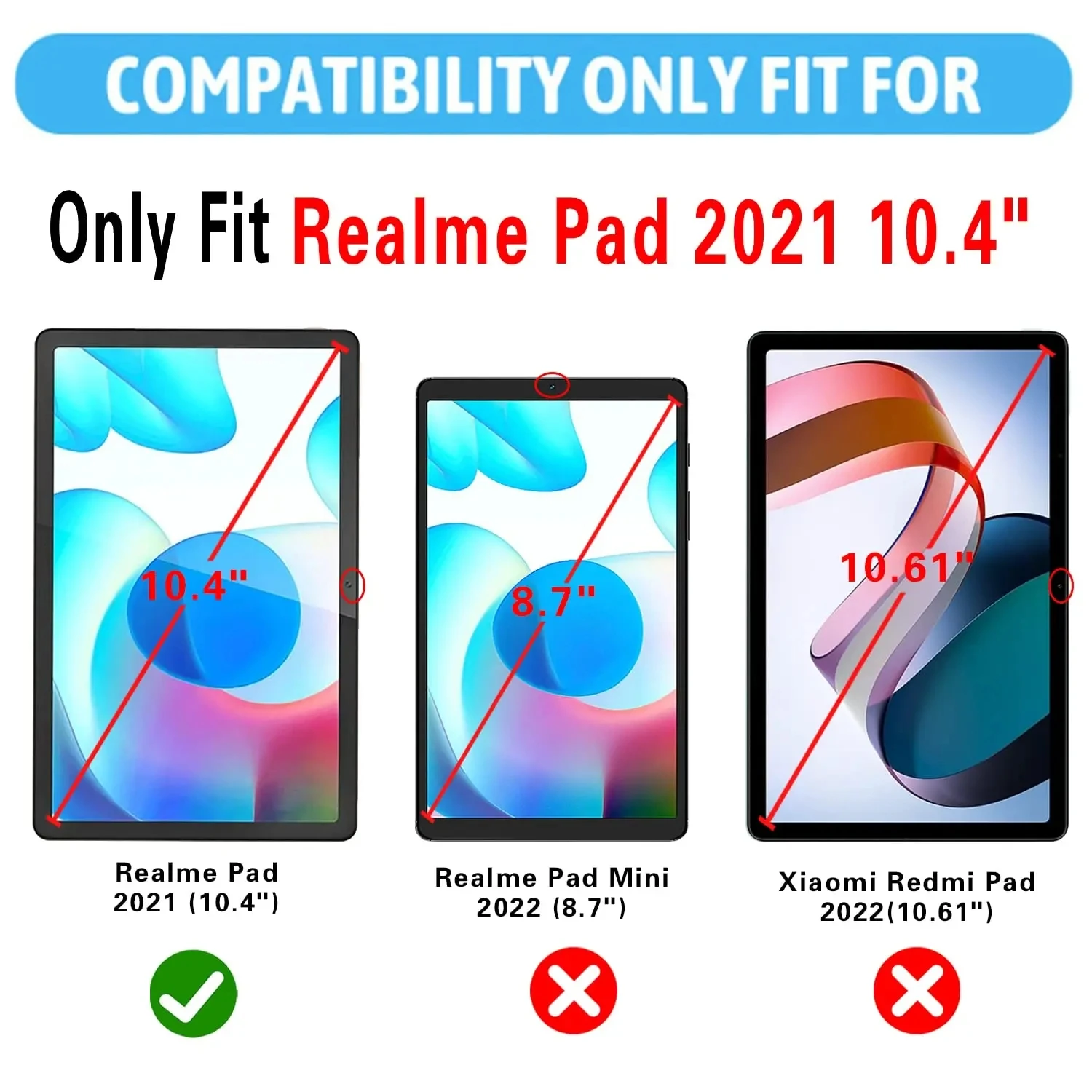 Screen Protector for Realme Pad 10.4 inch 9H Hardness Anti-scratch Protector Tempered Film for Realme Pad 10.4" 2021 Released 2