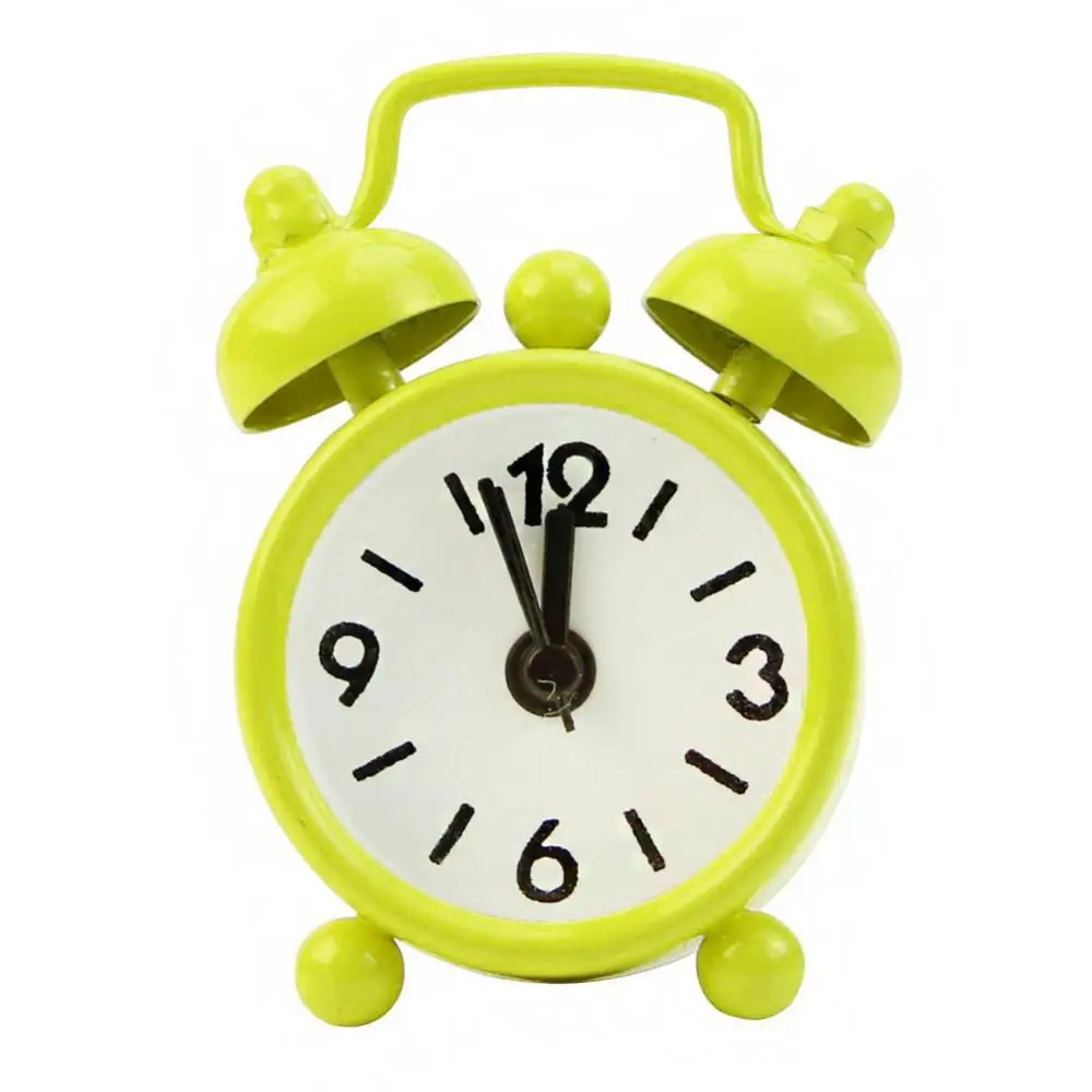 Battery Operated Analog Mini Round Bedside Desk Alarm Clock Desktop clock table clock mini desk clock