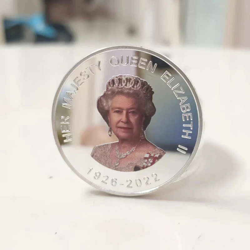 

5 Pcs Non Magnetic Queen Elizabeth II Memory Commemorative Coins Silver Plated 1 OZ Collectible Coin Souvenir Gift