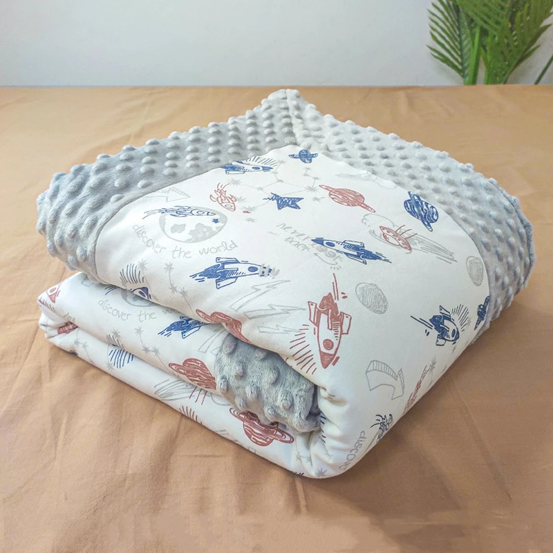 Skin Friendly Pure Cotton Baby Bag Wrapped in Baby Bean Blanket Air Conditioned Nap Blanket Temperature Controlled Double Sided