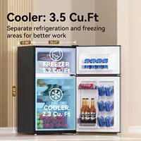 Mini Fridge with Freezer 3.5 Cu.Ft. 2 Door Refrigerator and Freezer Small Fridge for Bedroom Home Office Dorm, Small Dri 2