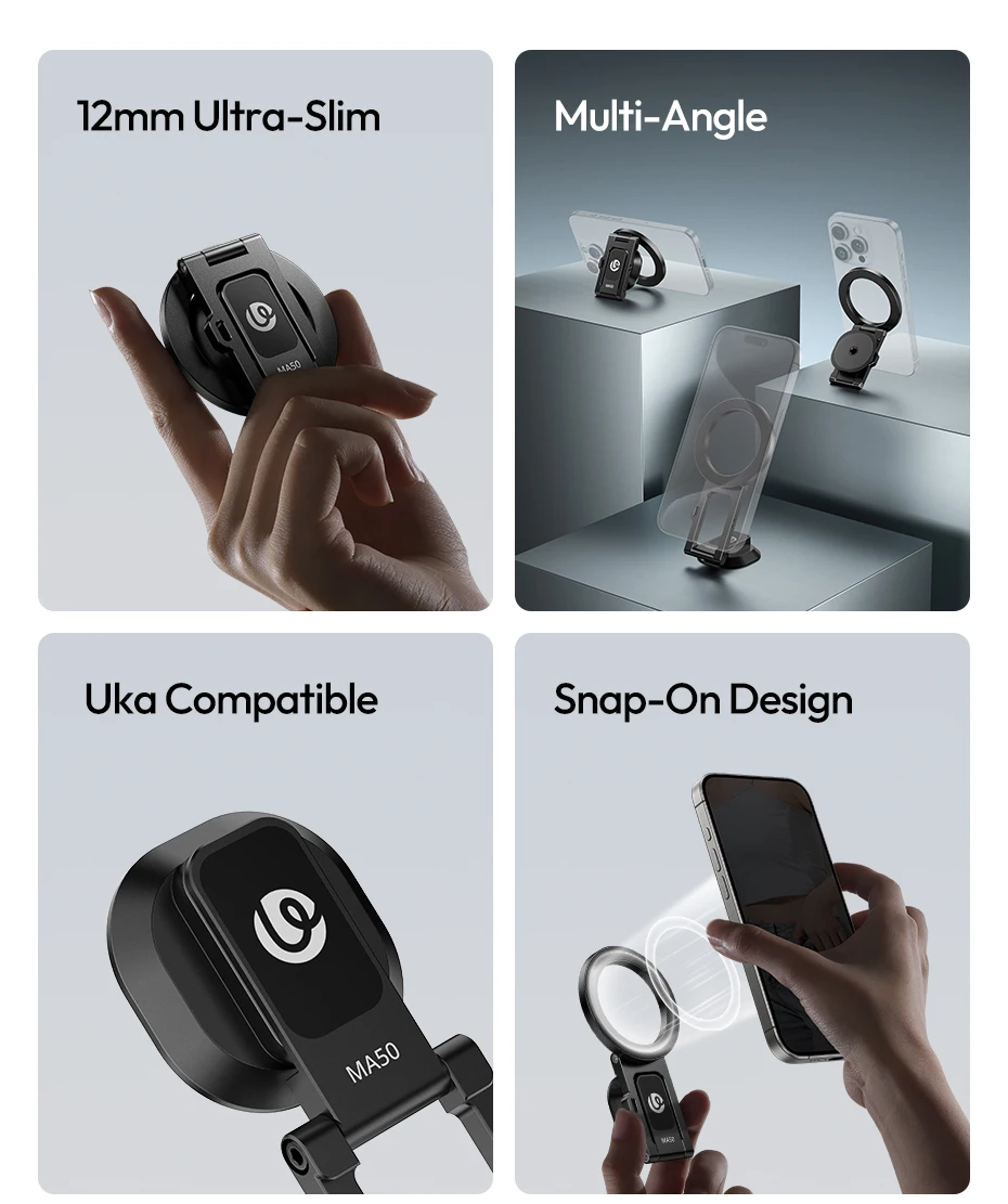 Magetic Phone Holder Phone Mount for iPhone 16 15 14 13 for 1/4'' Tripod Magic A