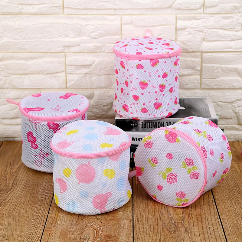 Foldable bra wash bag white bra wash bag with stand underwear storage basket