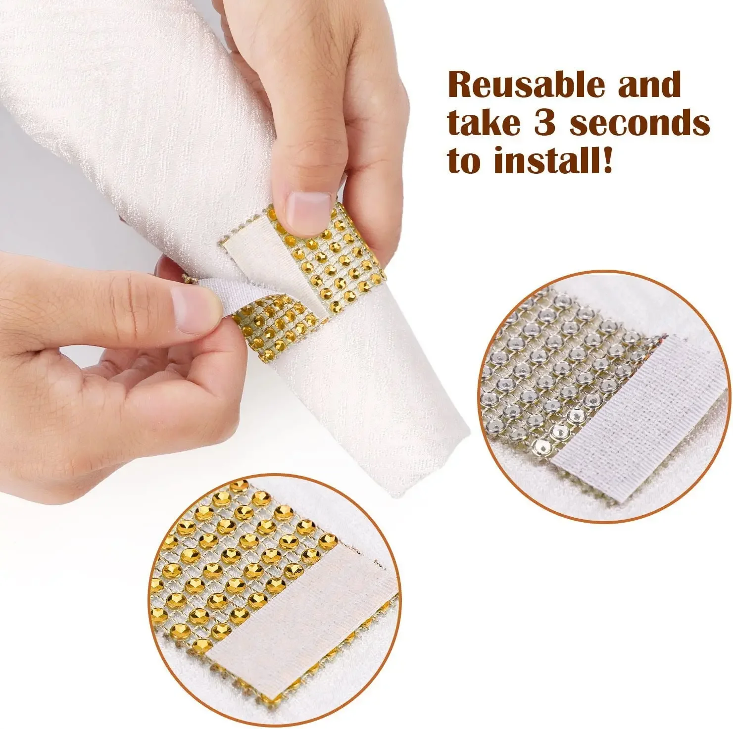 Rhinestone Napkin Rings Bling Decoration 100/50pcs napkin ring