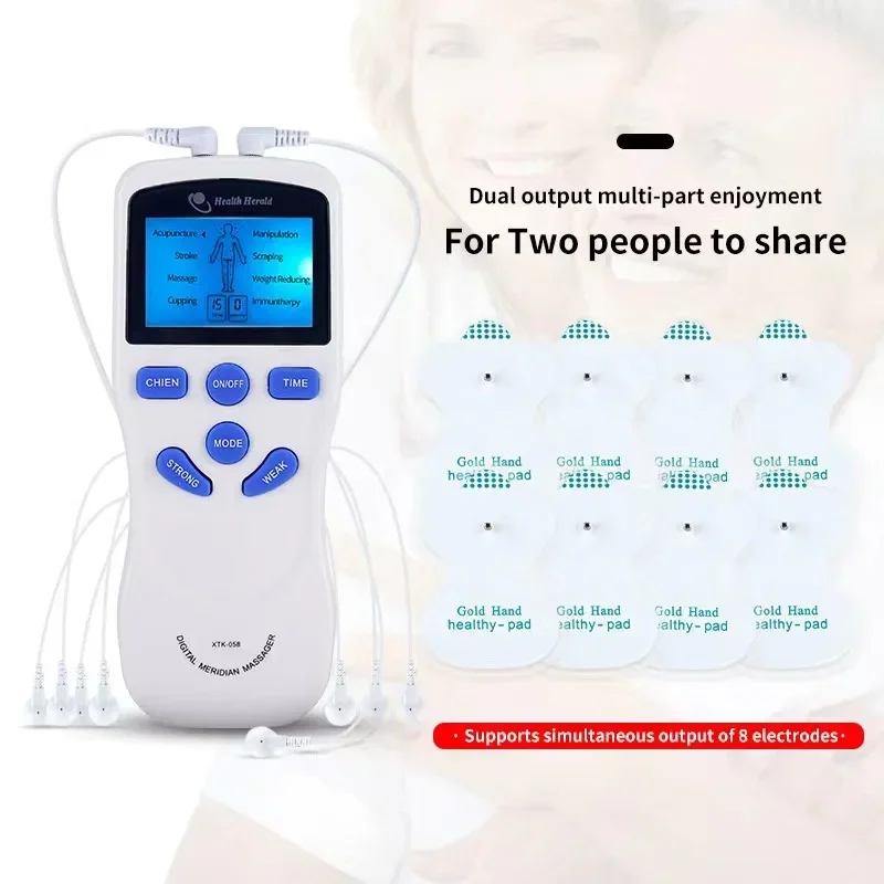 Electric Electrode Machine Muscle Stimulator Massager Back Neck Shoulder Pain Relief Multi-functional Blue Screen Small Machine