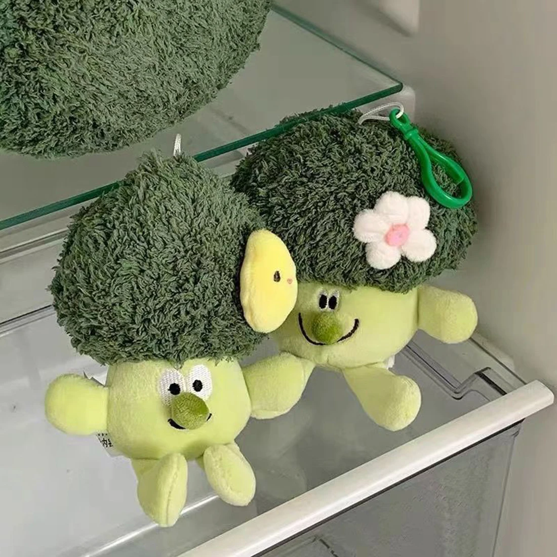 창의적인 귀여운 야채 음식 봉제 인형, 귀여운 봉제 브로콜리 장난감, 봉제 키체인 펜던트, 어린이 소녀 선물, 14cm