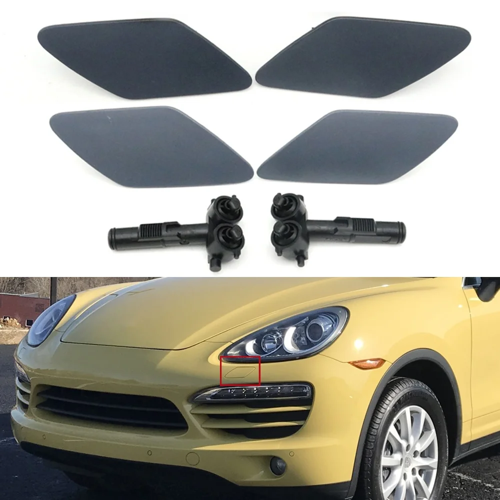 Car Front Headlight Washer Sprayer Nozzle Jet Cover Head Lamp Cleaning Spray Pump For Porsche Cayenne 92A 2011-2014