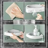 Rotatable Bathroom Corner Shelf Wall Mounted Shampoo Holder Triangle Rack Organizer Bathroom Shelves Kitchen Storage Shelf 6