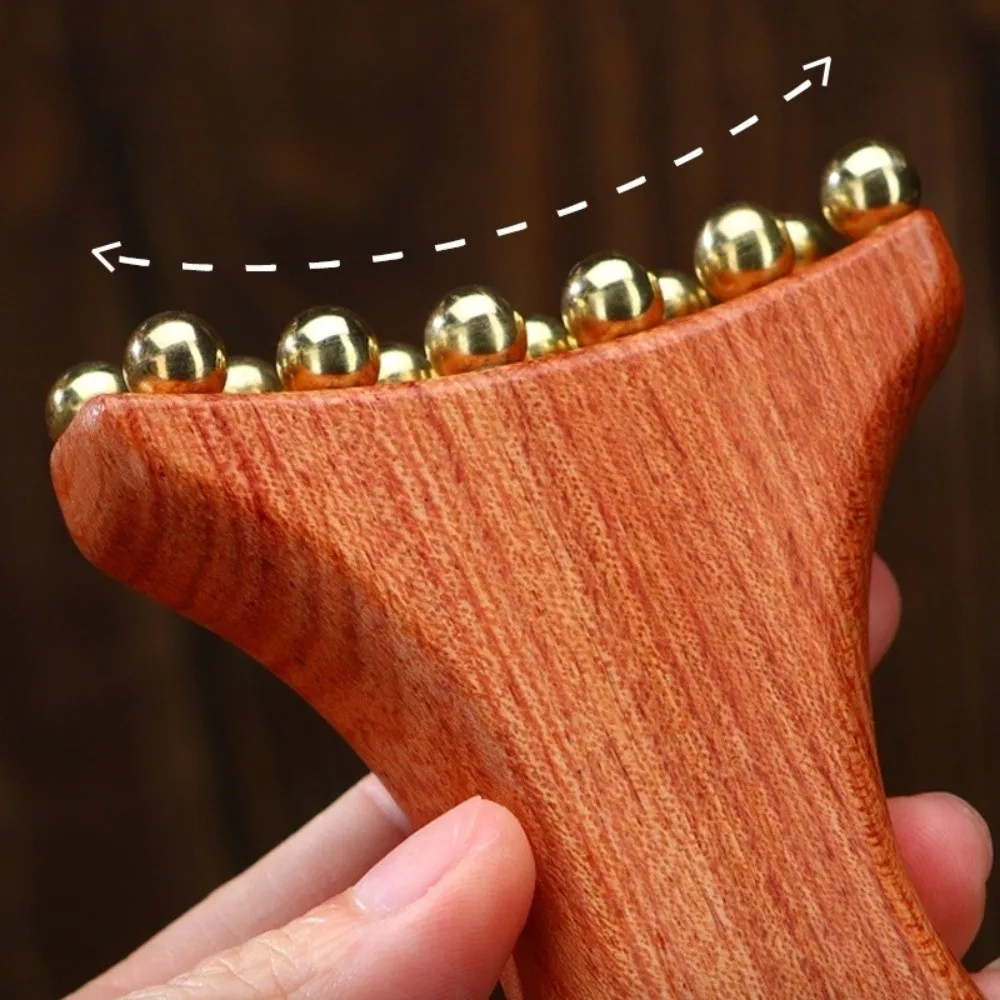 Reduce Puffiness Rosewood Massager Face Lifting and Tightening Natural Material Brass Meridian Brush Skin Scraping