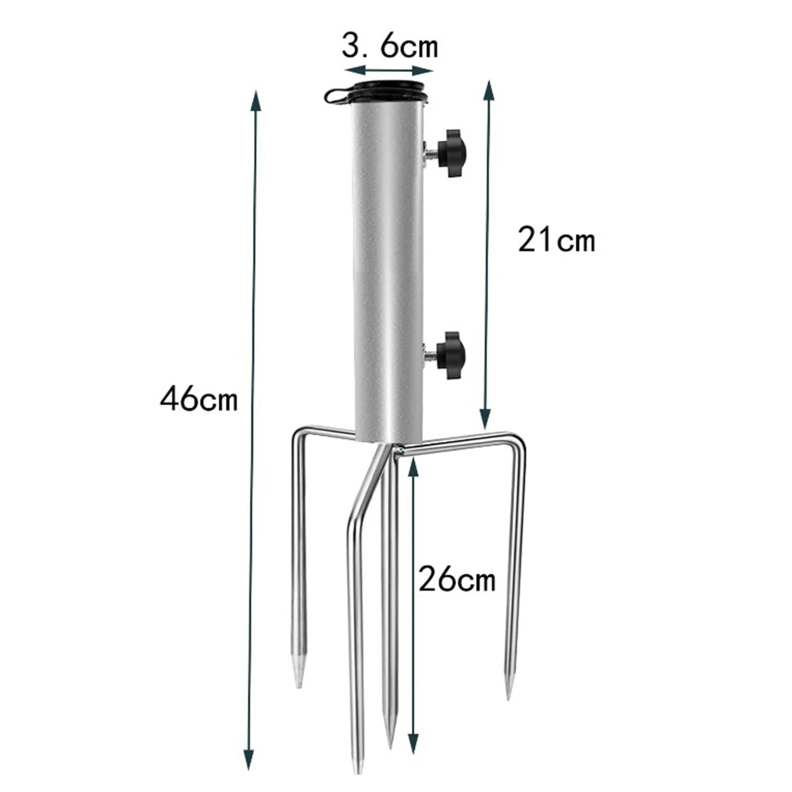 Parasol Stand Durable Sturdy Insert Plug Stable Umbrella Base 4 Spikes Camping for Park Picnics BBQ Yard Umbrella Holder Groud