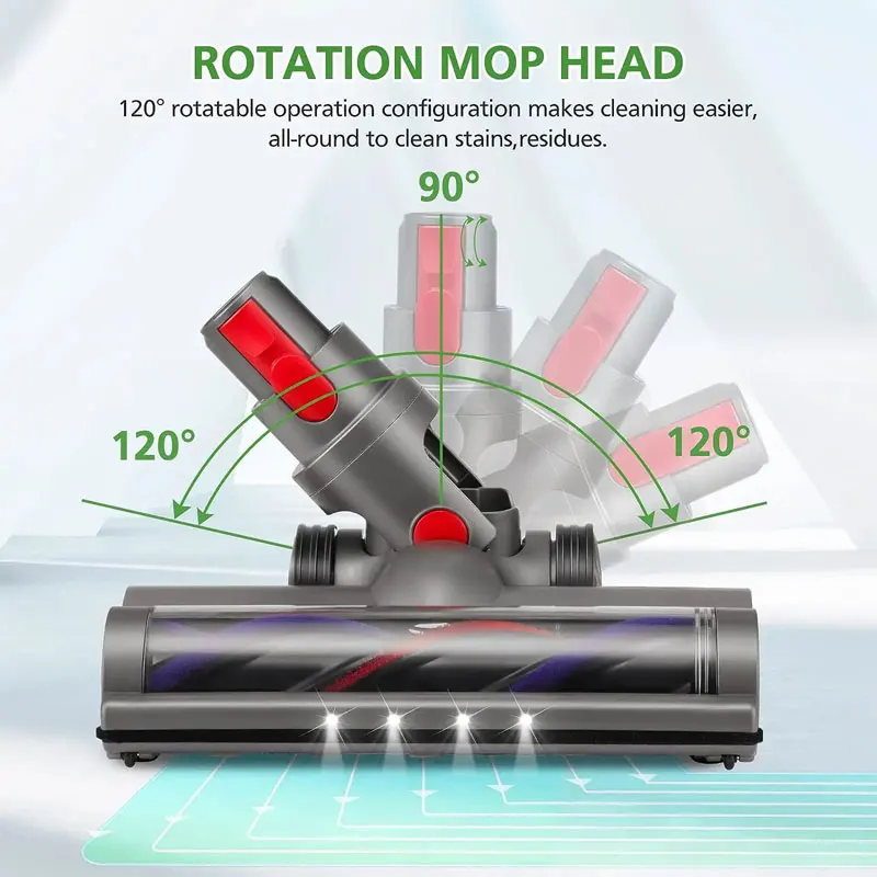 LED-Lit Quick-Release Roller Brush Head Replacement