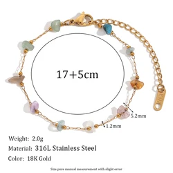 E.B.belle Colorful Natural Stone Pearl Bracelet with 18K Gold - Plated Necklace (Colorful Bracelet)
