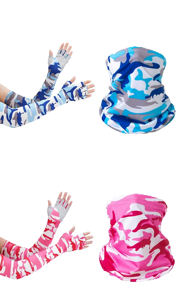 Guantes de medio dedo con protector solar de seda de hielo de verano, para ciclismo, deportes, diadema mágica versátil, funda antideslizante para exteriores_voghion.com