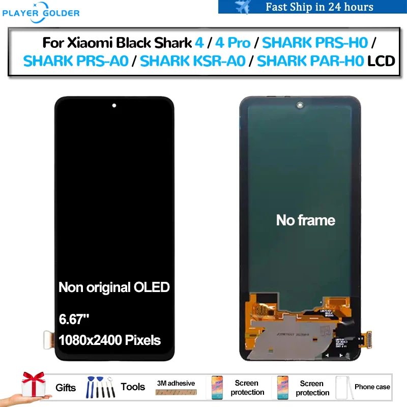 

Non Original OLED For Xiaomi Black Shark 4 4 Pro PRS-H0 KSR-A0 PAR-H0 Pantalla lcd Display Touch Panel Screen Digitizer Assembly