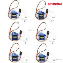 6 - Piece Micro Servo Motor Kit with 180° Plastic Gear Rotation (6PCs)