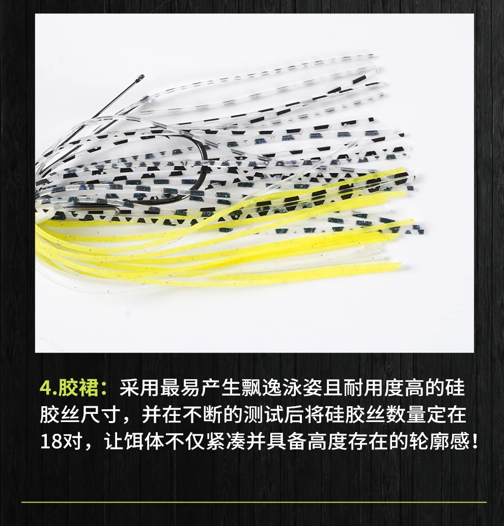 RIKAON Flash Blade Chatter Bait Ultra Fast Vibrat JIG 7g/10g mit 2 Stück Titanlegierungsdraht für Bass Barsch Hecht – Detail 7
