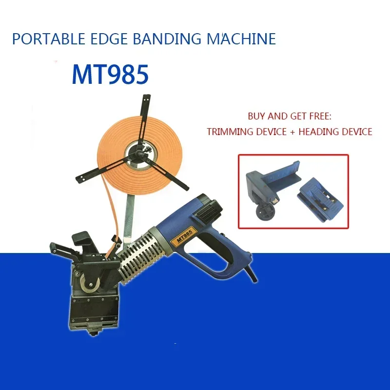 MT985 Small Woodworking Portable Edge Banding Machine 220V / 2000W Straight Curve Home Improvement Manual Edge Banding Machine