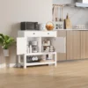 Farmhouse Buffet Sideboard Cabinet, Stylish Console Table with 2 Cabinets,Open Storage Shelf, Entryway Sofa Table for Coffee Bar 4