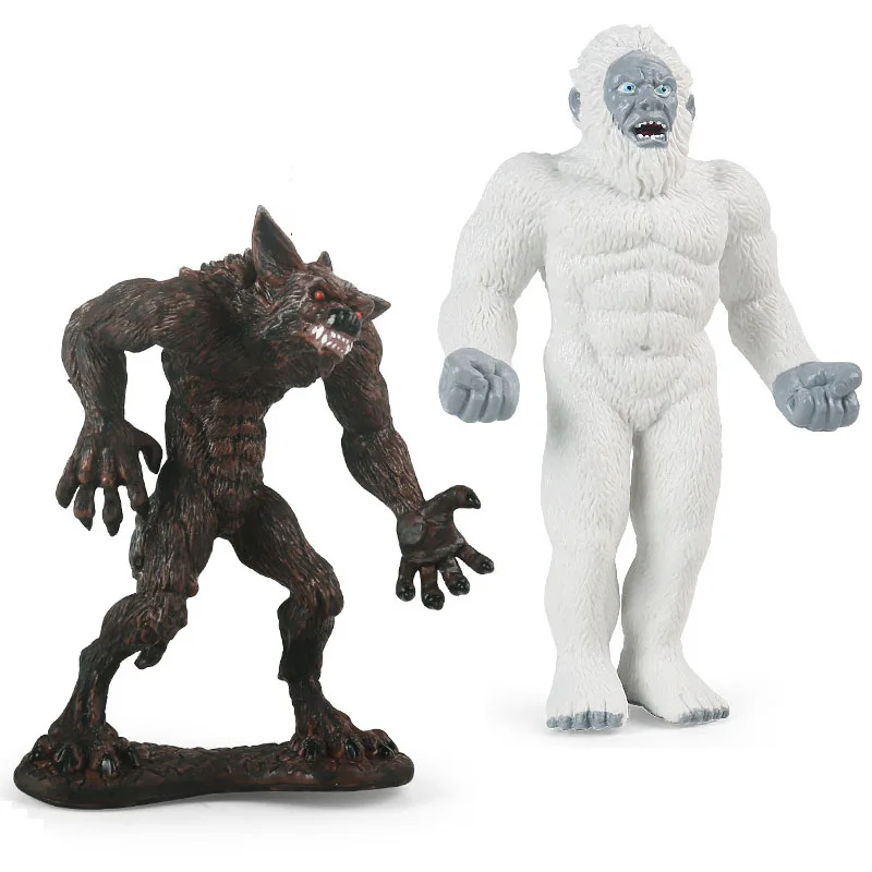 

Имитация монстра, оборотенок, модель Yeti, фигурки, украшение для дома, снеговик, волк, мужчина, фотоигрушки для детей, подарок