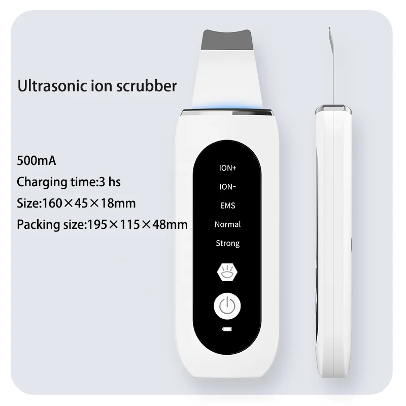 Ultrasonic Scrubber Ultrasound Facial Spatula Face Peeling Care Acne Pore Beauty Equipment Cleaner Dermabrasion Ion ToolS