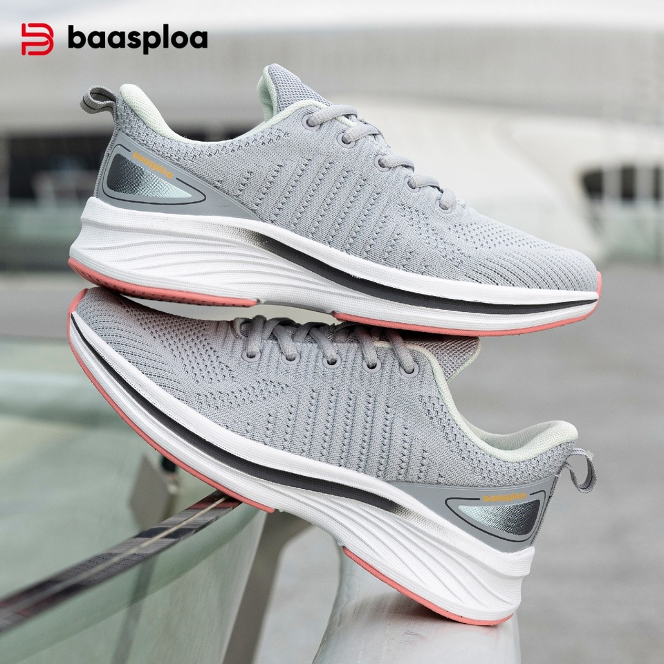 Baasploa Women Running Shoes Mesh Lightweight Breathable Sport Sneakers Female Non-Slip Outdoor Cushioning Wear-resistant Shoes 