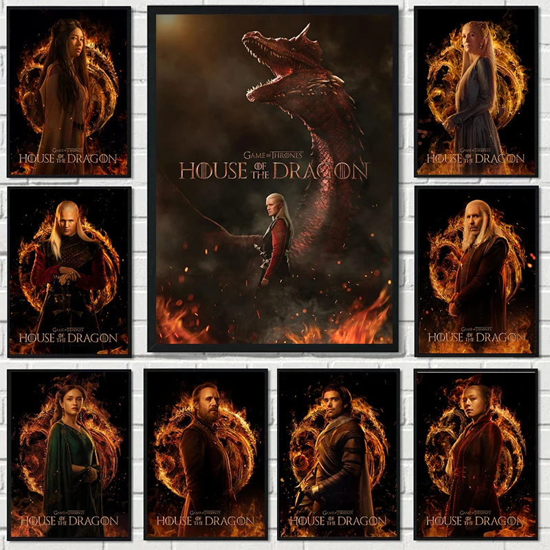 

House Dragon of Poster The Popular TV Play Posters Prints Canvas Art Painting Bar Club Wall Poster Living Room Home Decor Gift