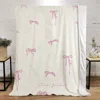 Korean Sweet Cool Broken Flower Bow Fluffy Plaid Warm Winter Blankets for Sofa Cover Blanket Home Interior Bed Throw Beach Towel 3