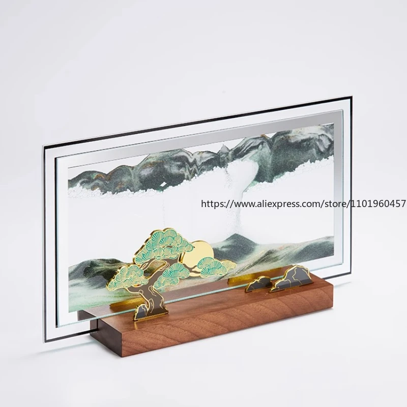 모든 것 쉬운 Quicksand 그림 장식 모래 시계 새로운 중국어 장식 거실 사무실 데스크탑 생일 선물