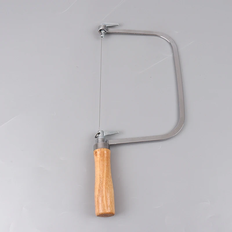 Soap cutter 1 PC soap kits loaf wooden stainless steel string cutter saw with 2 strings for candle wax making