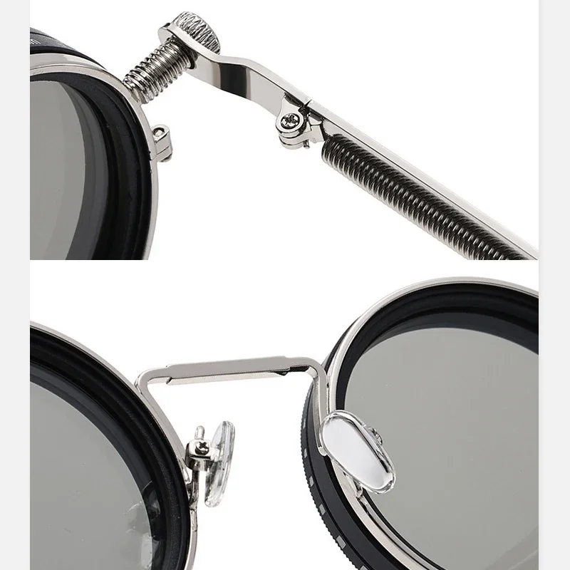 Polarized Round Sunglasses Men ND9 Adjustable Dimming Sun Glasses Women Retro Punk Fishing Eyeglasses Outdoor Shades UV400 - Image 3
