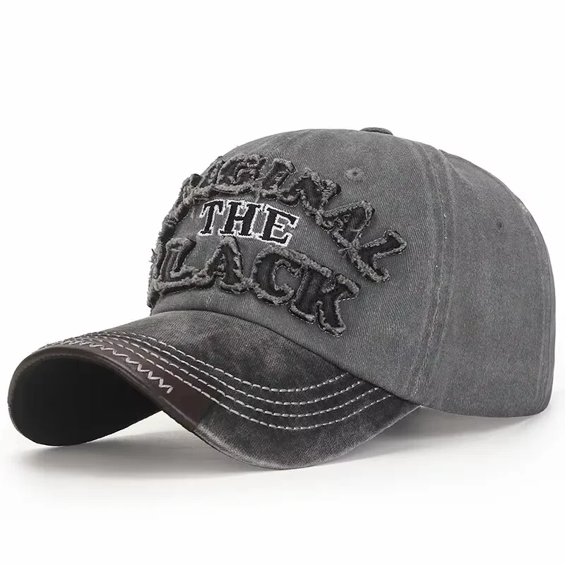 Cotton Coated Outdoor Sports Baseball Cap with Embroidered Black Letter Patch - Sunscreen Sunshade Hat