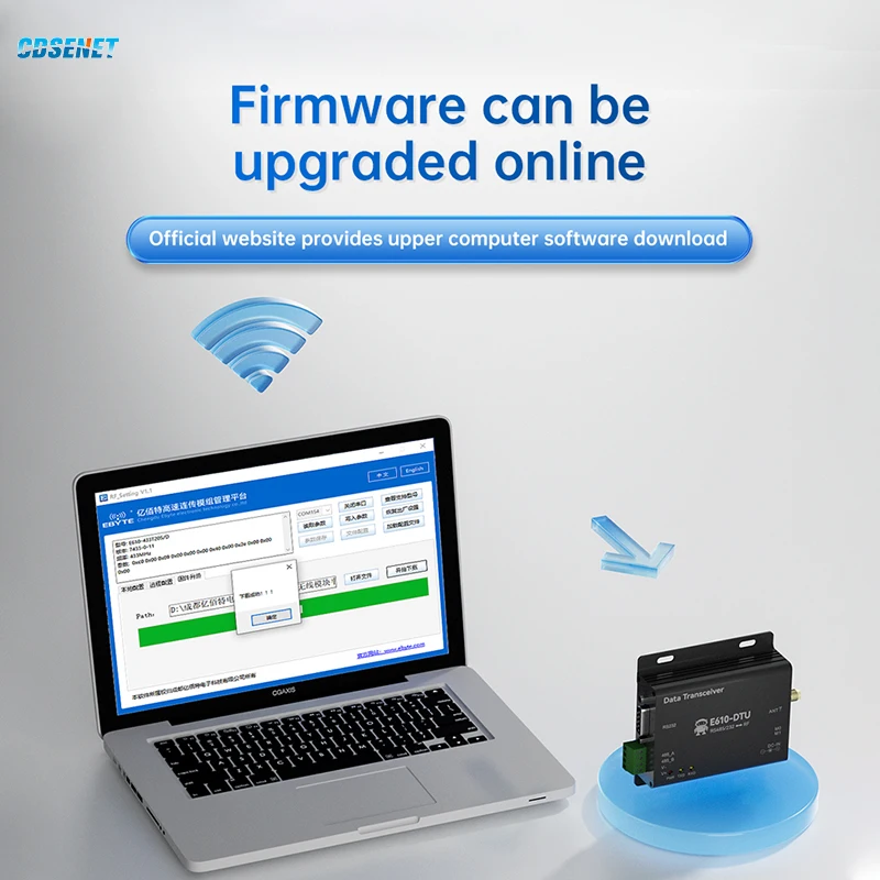 무선 디지털 라디오, 무제한 고속 연속 전송, RS232, RS485, 433MHz, 30dbm, 10km, CDSENT E610-DTU, 433C30
