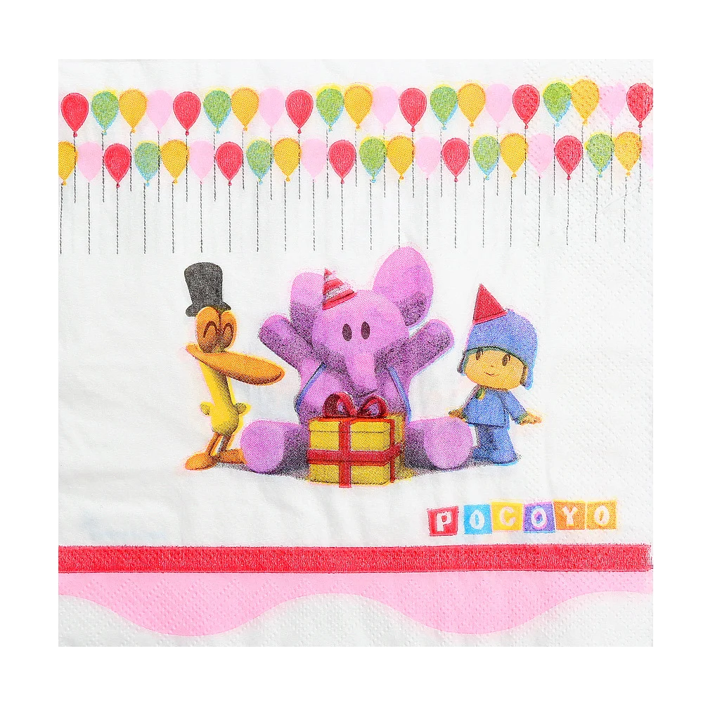 Cartoon P-pocoyoesd Geburtstagsparty-Dekoration Einwegteller Becher Tischdecke Ballon Hintergrund Affen-Banner Zubehör Kinder-Geschenk – Detail 3