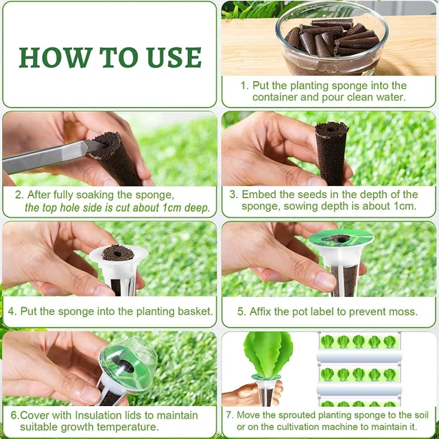 120Db/Készlet Ültetési Kosár Termesztése Szivacsok Szivacs Blokkok Az Aerogarden Növény-Hidroponika Számára, A Soilless Növekvő Rendszer Kertjéhez - Image 5