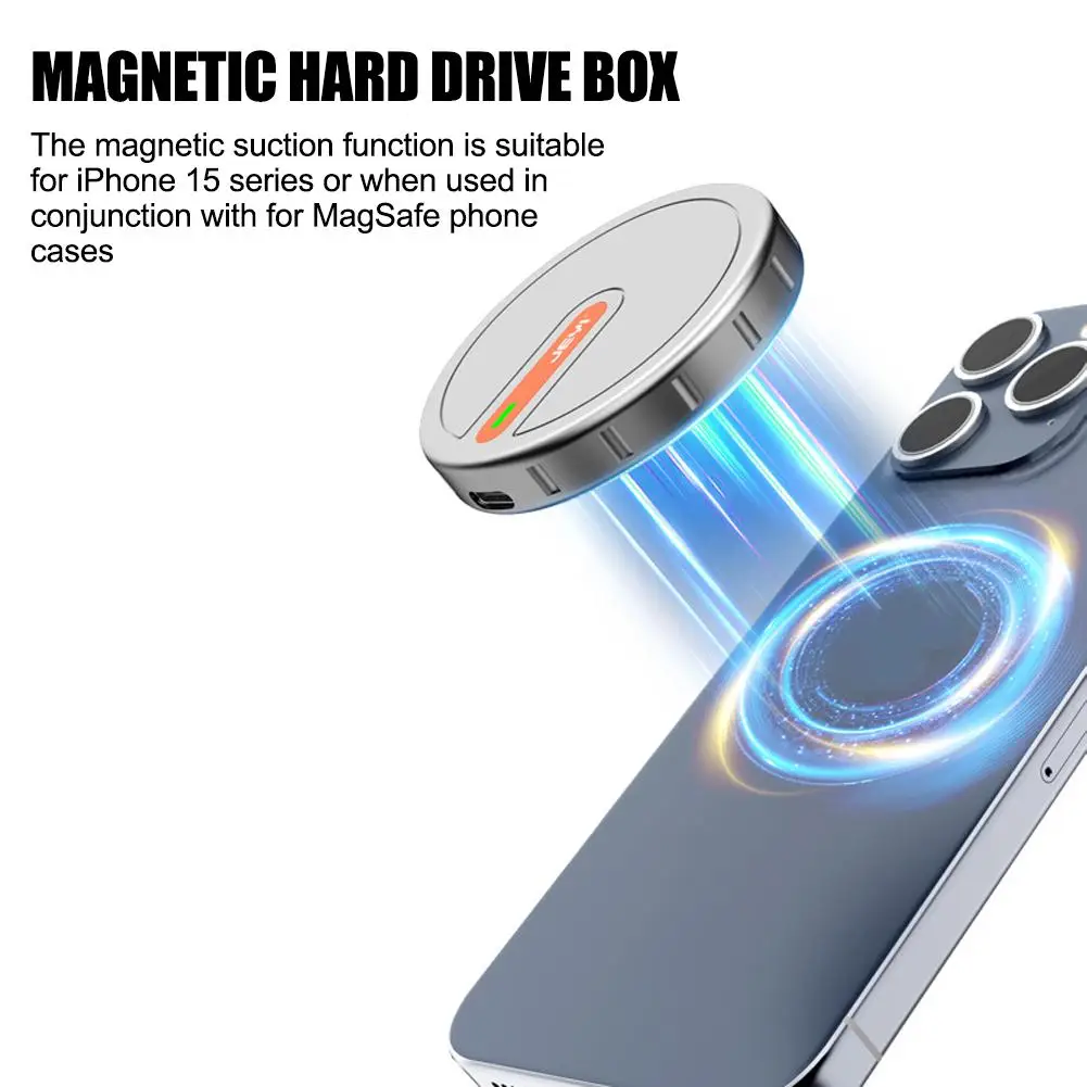 

Магнитный M.2 2230 NVMe SSD корпус USB C 3,2 Gen2 To NVMe PCI-E для IPhone 15 Pro Max prors S9Y3