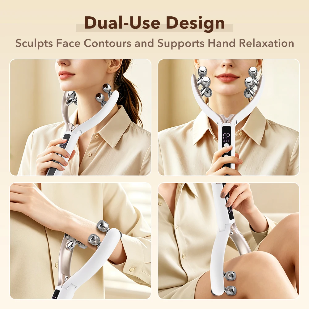 Revitalizing Electric Face & Neck Massager with Adjustable Intensity Levels - Skin Care Beauty Tool