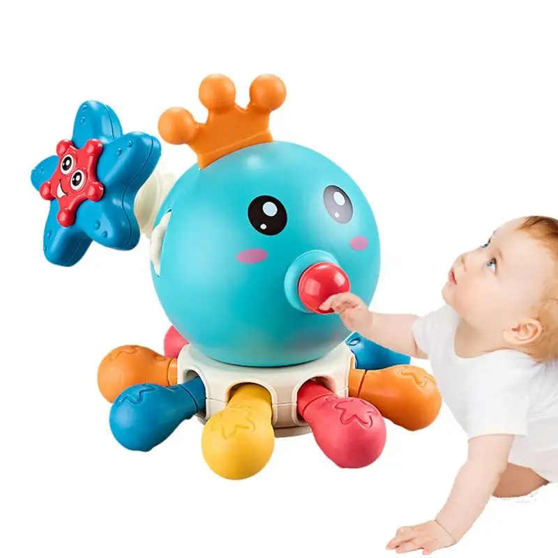 

Teether For Kids Octopus Educational Teething Sound Toys Colorful Soft Animal Teethers For Early Education Cute Soft Children To