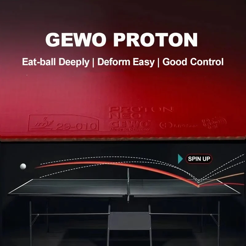 Original GEWO PROTON NEO 450/470 Table Tennis Rubber Non-sticky Tense Ping Pong Rubber Sheet with Pre-tuned High Dense Sponge