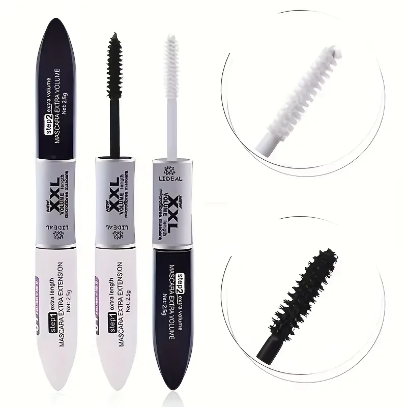 Two-head four-pronged eyebrow pencil eyeliner black and white mascara set waterproof long-lasting