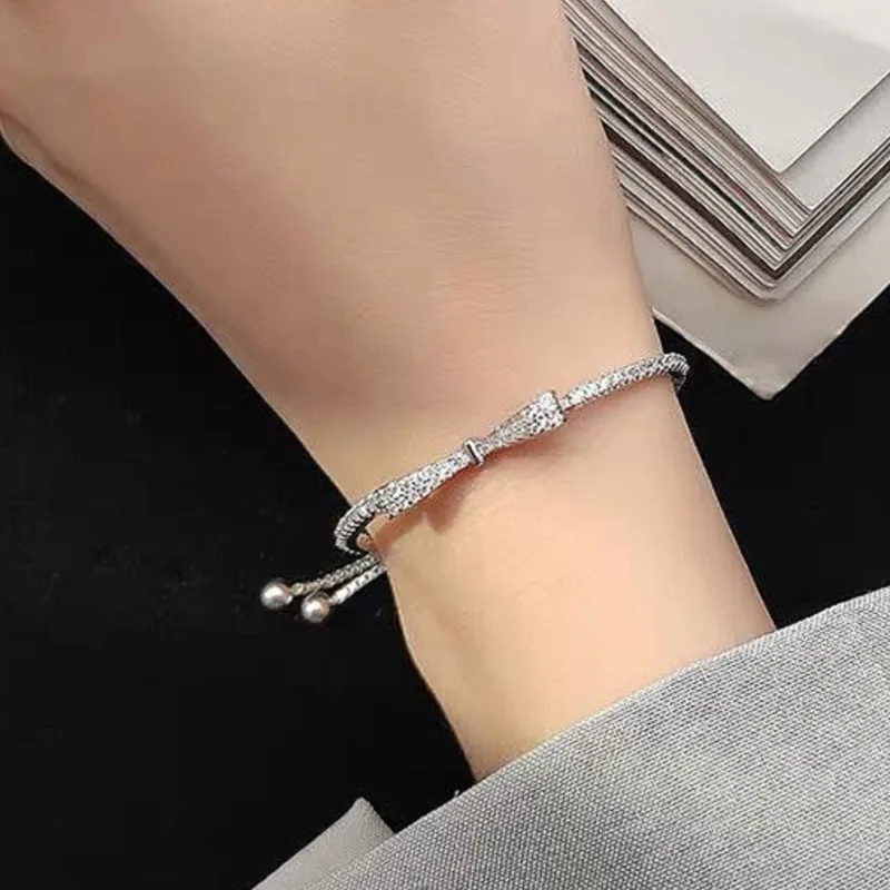 High Quality AAA Zircon Bow Bracelet for Women Fashion Y2K Style Chain Bracelet Party Jewelry Gifts