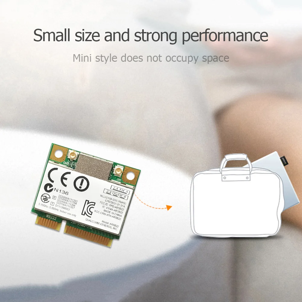 노트북용 미니 PCI-E 무선 어댑터, 블루투스 호환 와이파이 네트워크 카드, 2.4G, 5G, 300M
