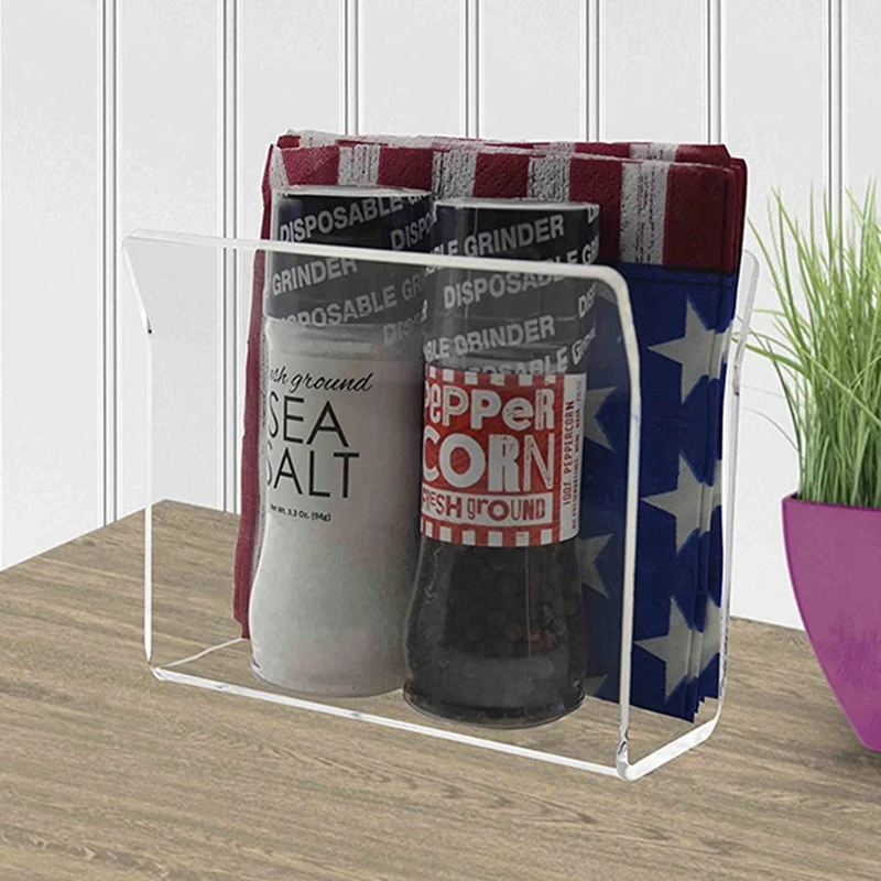 Acrylic Cocktail Napkin Holder, Clear U-Shape Tissue Dispenser Stand For Napkin Kitchen Dining Restaurant Table Decor 3