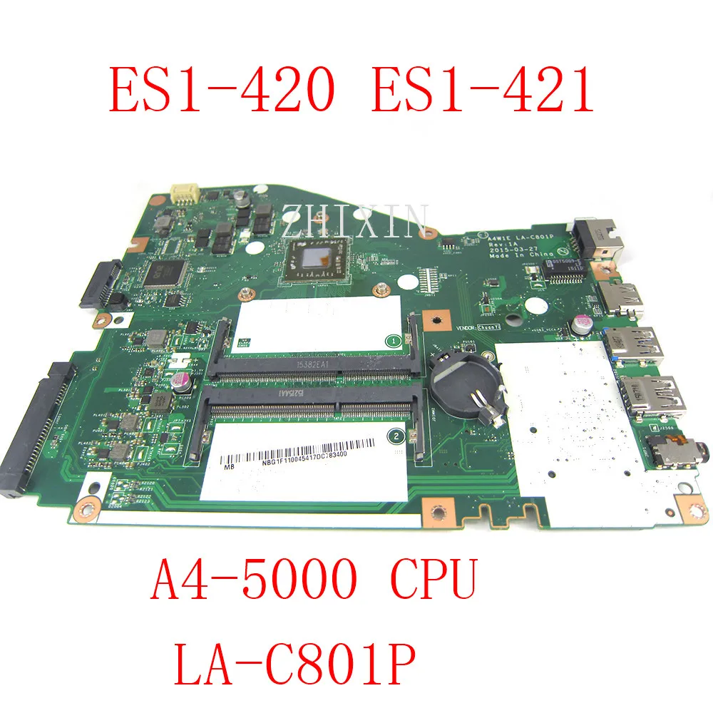 

yourui For Acer Aspire ES14 ES1-420 ES1-421 Laptop Motherboard with A4-5000 CPU NBG1F11004 A4W1E LA-C801P mainboard Test OK