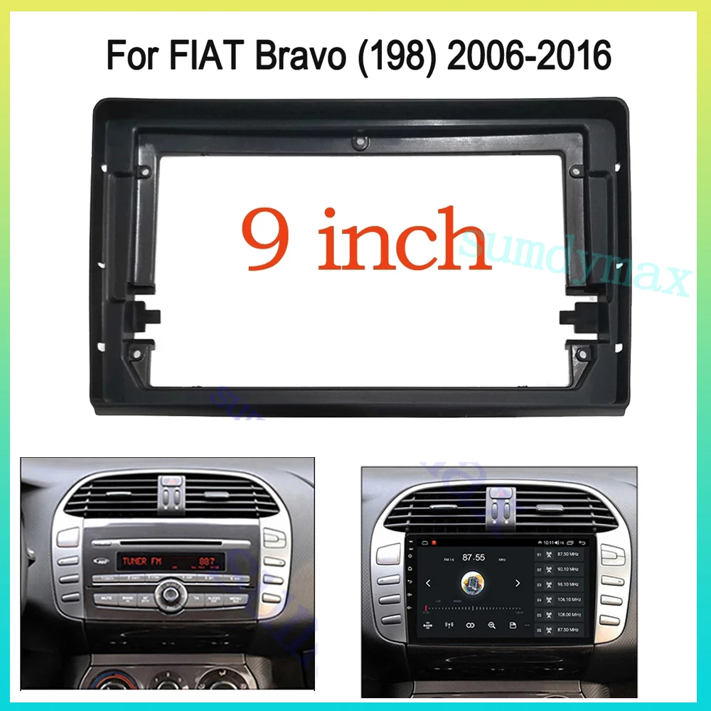 9 Pollici Car Stereo Frame Adapter Cover Hd Touch Screen Radio Dashboard Frame Per Fiat Bravo 198 2006 - 2016