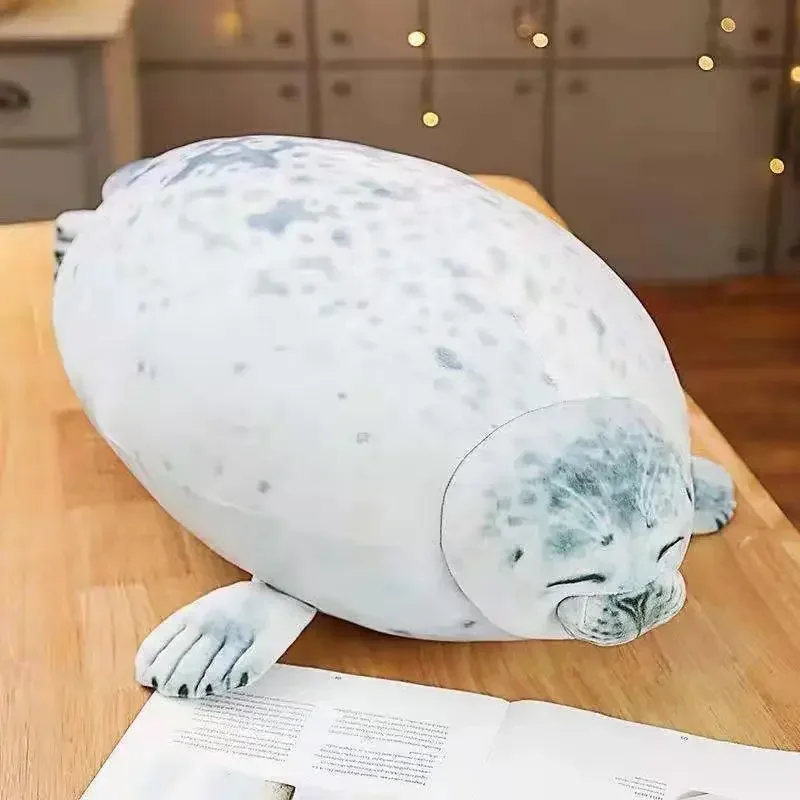20CM Angry Blob Seal Pillow Chubby 3D Novelty Sea Lion Doll Plush Stuffed Toy Baby Sleeping Throw Pillow Gifts for Kids Girls 3