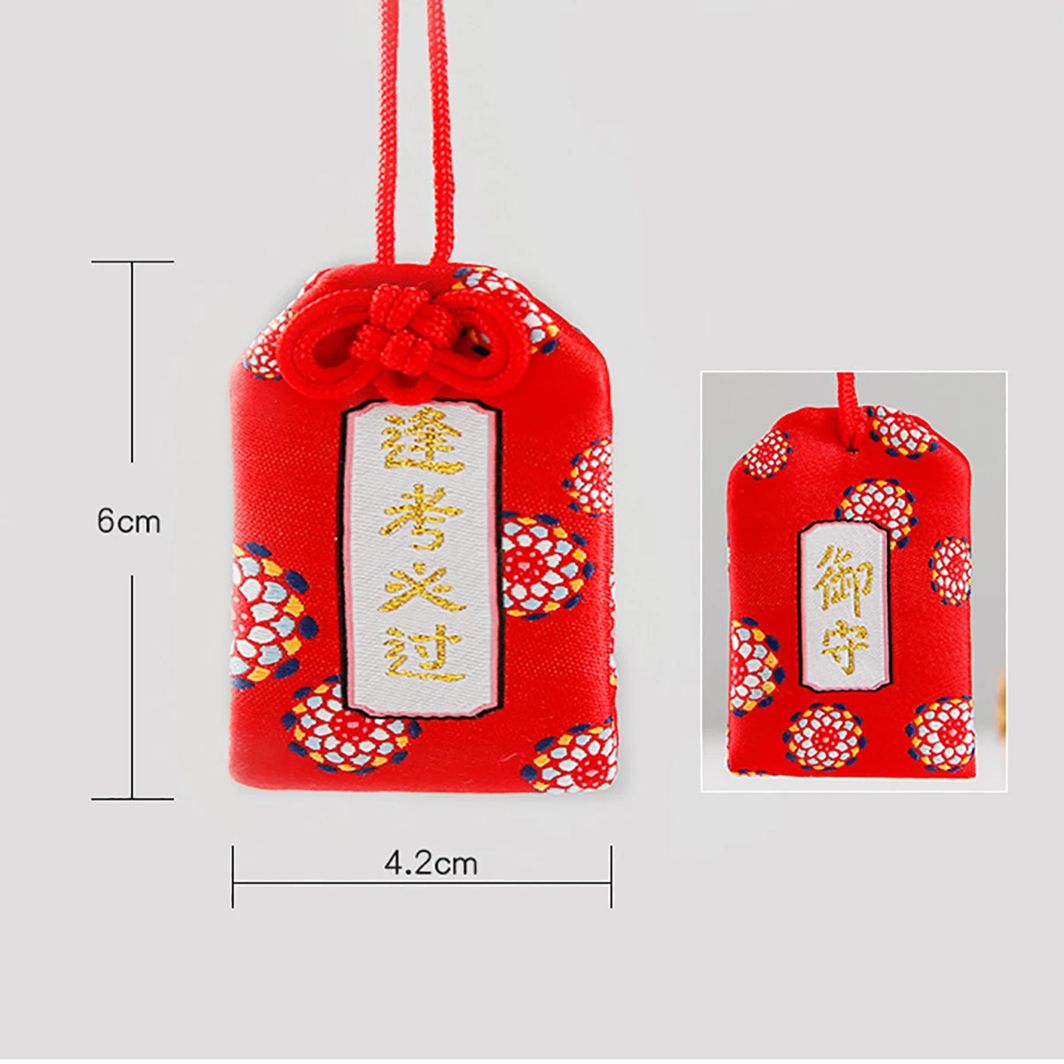 Omamori Pray Fortune Beauty Health Safe Transparent Wealth Bag Guard Talisman Pendant Keychain Couple Gift