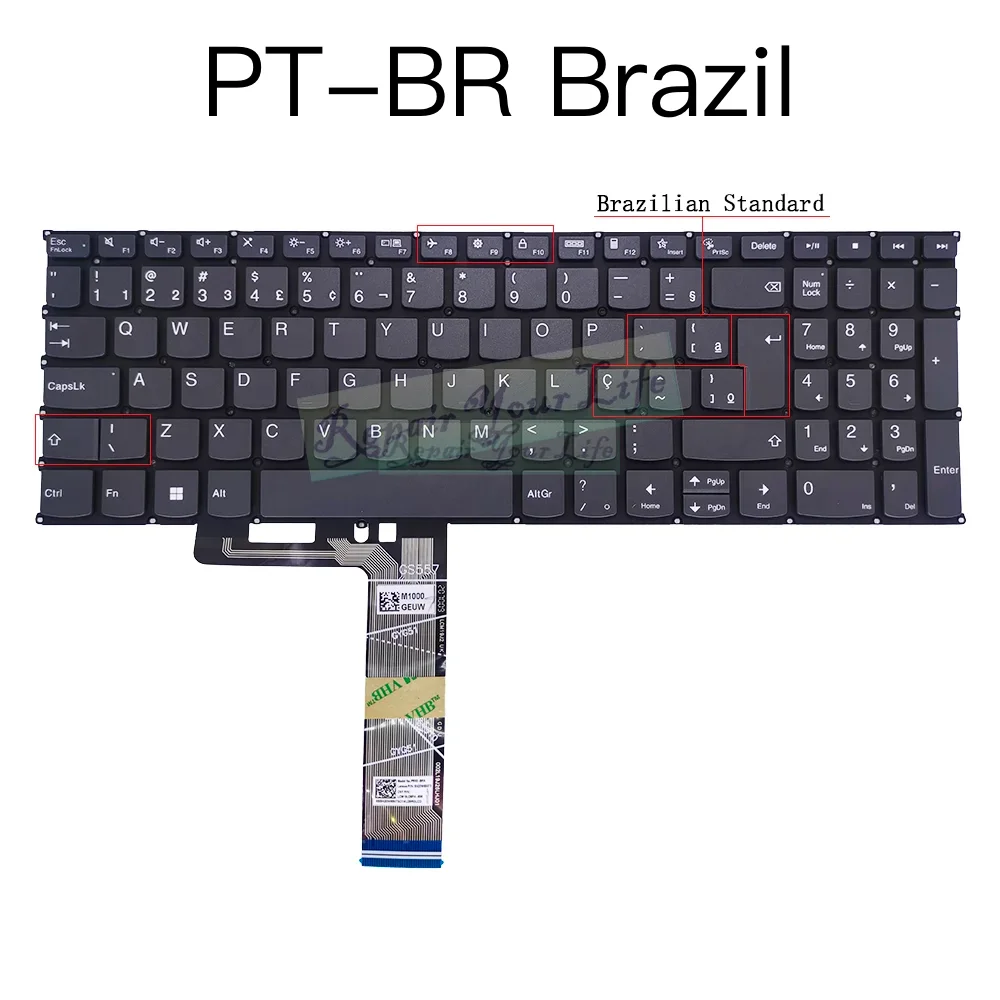 Teclado para Lenovo Ideapad 17ada05 17ada6 17adc6 317are05 17iml05 17iil05 V17i Azerty Francês - Imagem 3