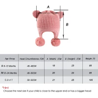 Baby Winter Hat with Earfalp Toddler Girls Boys Beanie Kids Warm Fleece Lined Knit Hat with 2 Cute Ears 6