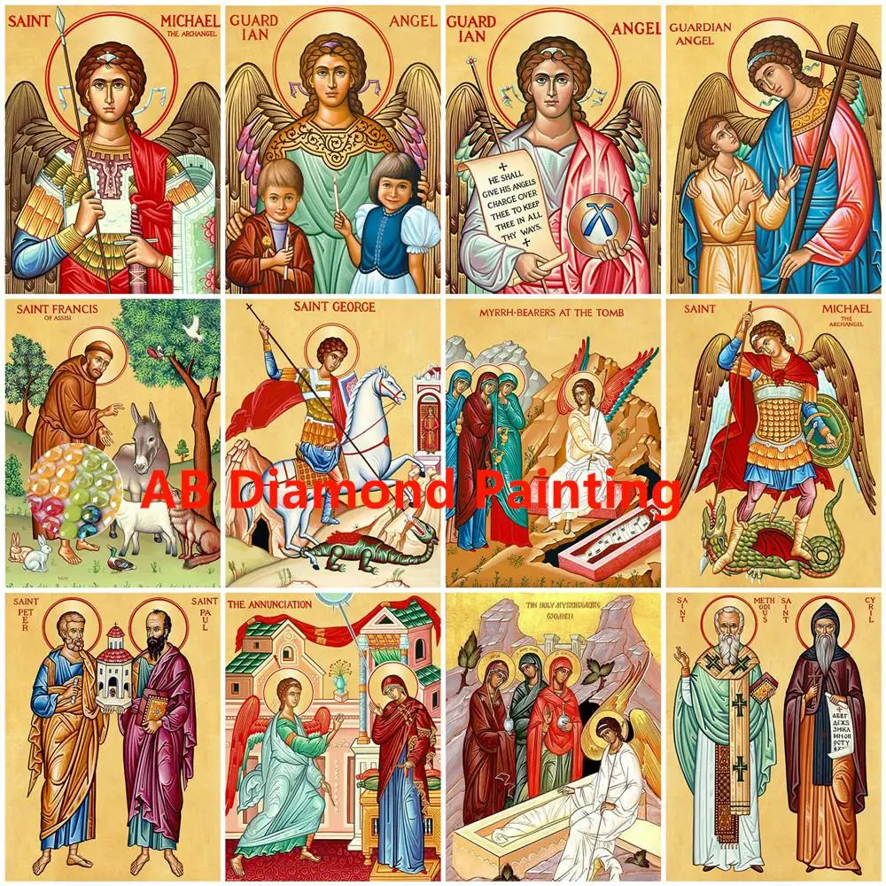 

AB Full Square/Round Diamond Mosaic Icon Religion Painting Embroidery Kit Personalized Gift Bedroom Decoration