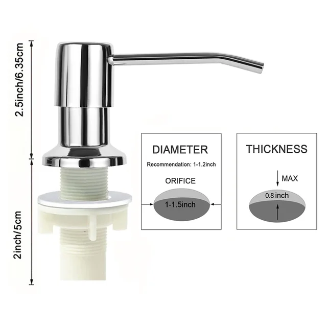 Soap Dispenser for Kitchen Sink, Kichen Sink Soap Dispenser,Extension Tube kit, Under Sink Soap Dispenser Pump, No Need More Ref 3